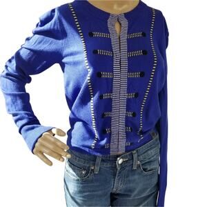 Numph Anthropology Sweater Womens Small Military Style Long Sleeve Cardigan